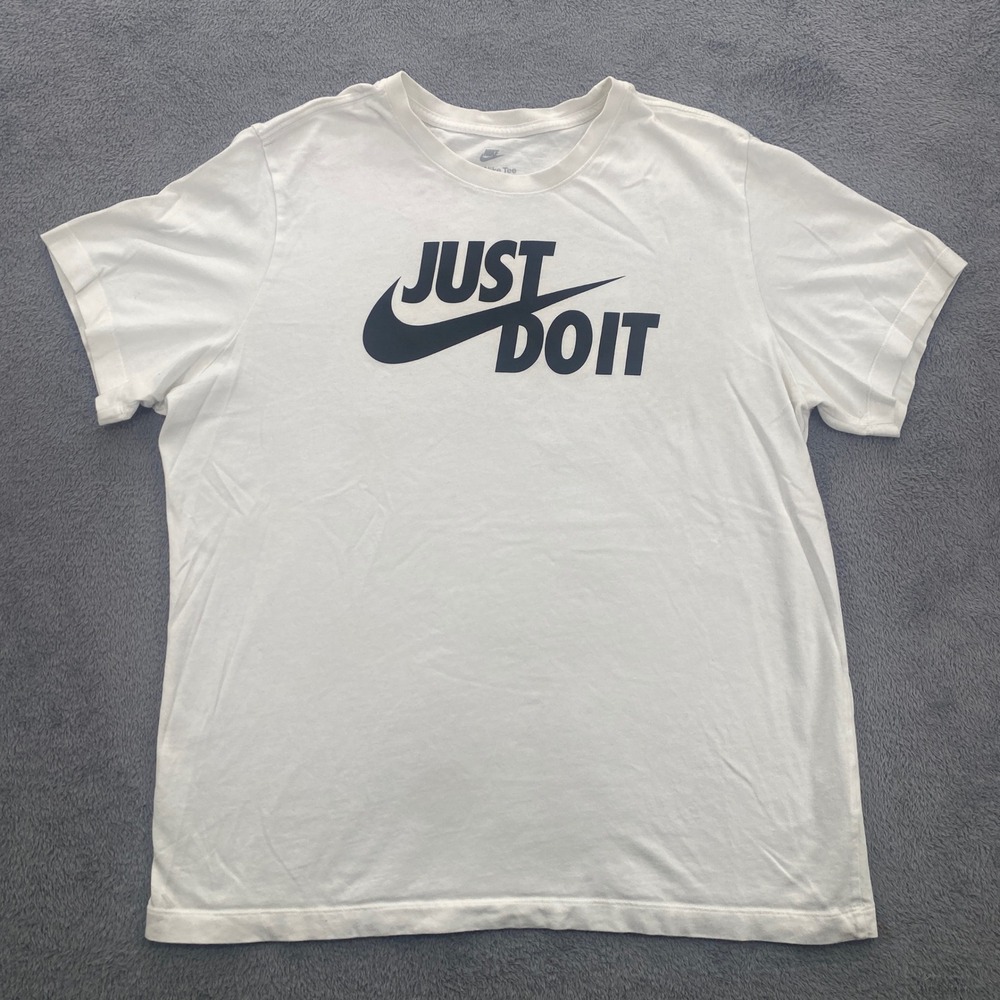 Nike T-Shirt Mens XL White Just Do It Graphic Swoosh AR5006-100